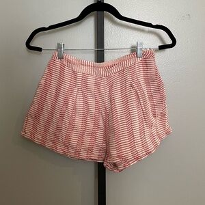 Free People Red and White Striped Women Shorts